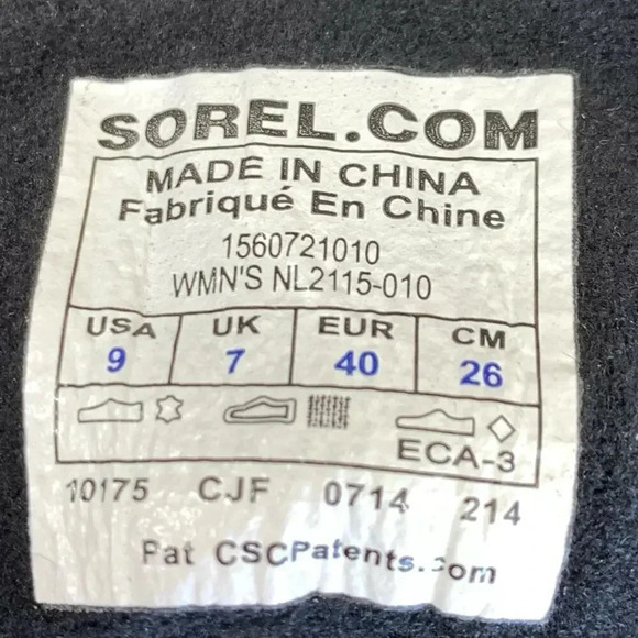 Sorel Suede Leather Waterproof Wedge Heel Ankle Bootie Lace Up Size 9 Black - Picture 12 of 16